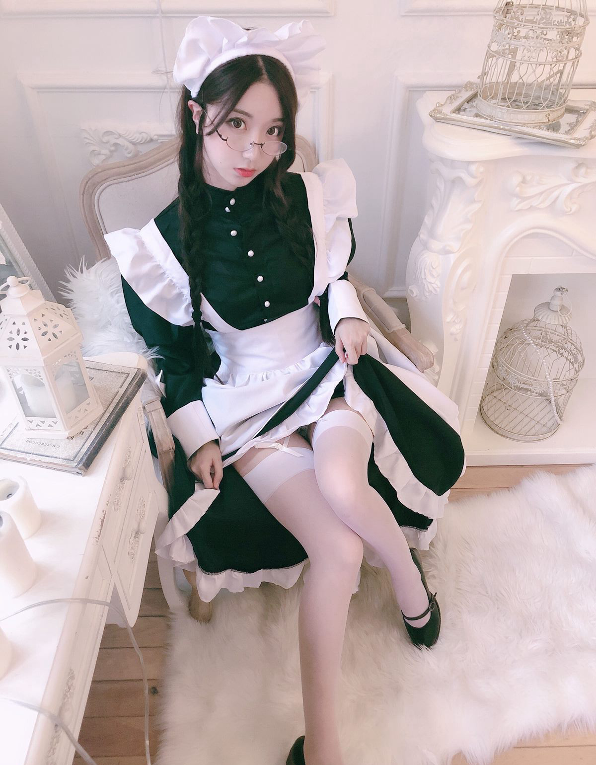 cos美女黑川大尺度白丝袜眼镜高清美腿写真cosplay